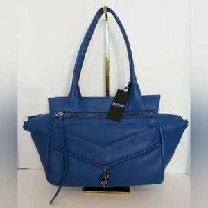 NWT Botkier Leather Trigger Satchel Purse, Sapphire Blue